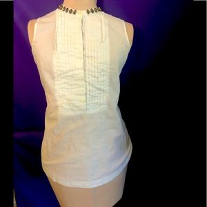JCREW  FACTORY JEWELED TUXEDO CAMI WHITE Sz 0 $79.50 B5199